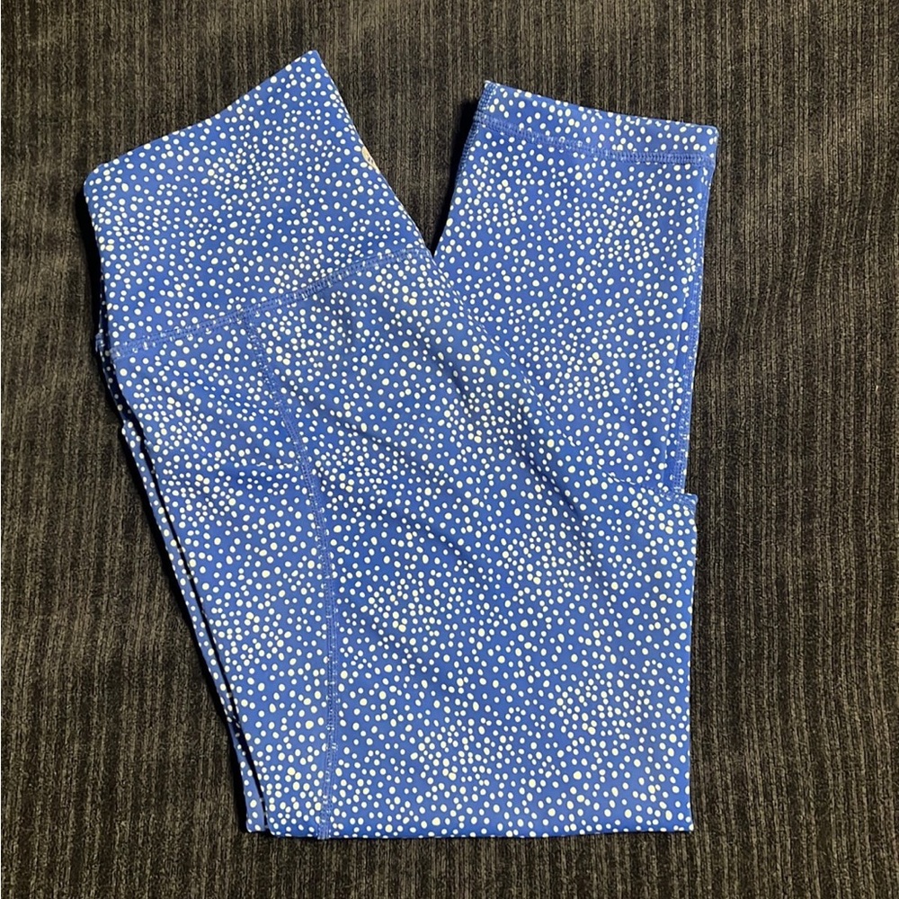 Senita Athletics Lux Capris in Blue Dots